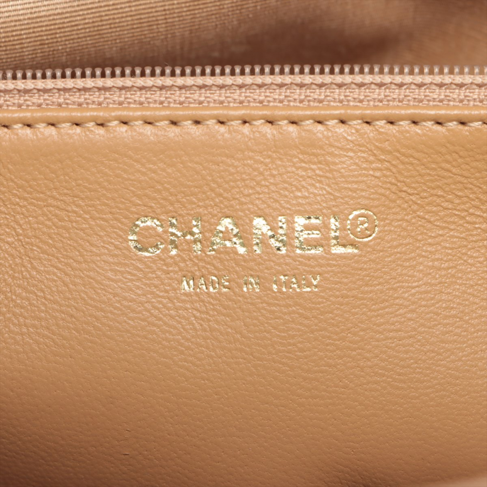 Chanel Medallion Tote Bag Beige Caviarskin Gold Metal