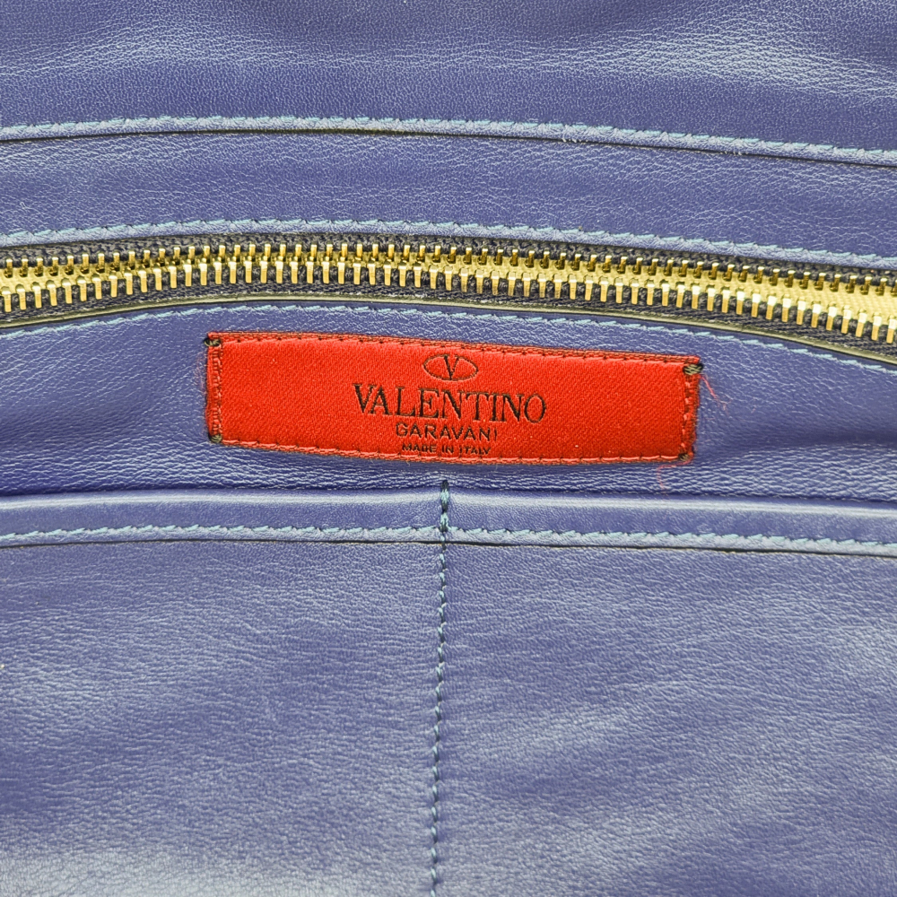 Valentino Rockstud Tote Blue Leather