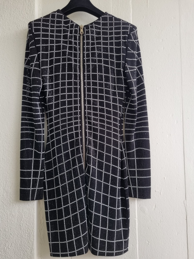 Balmain Crystal embellished ponte mini dress