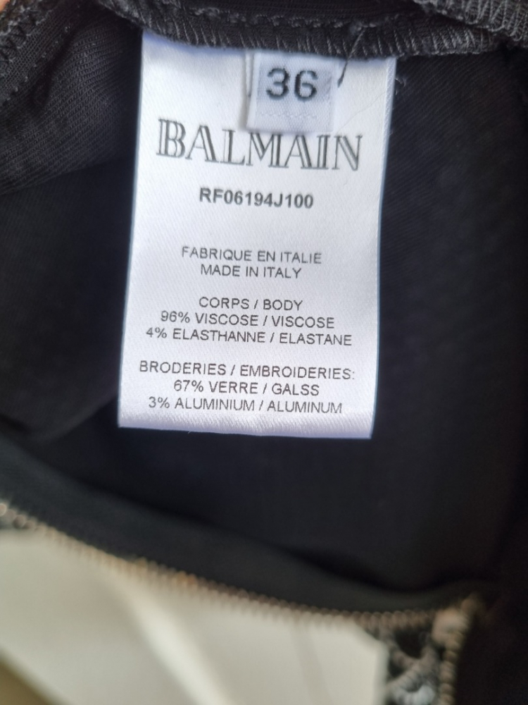 Balmain Crystal embellished ponte mini dress