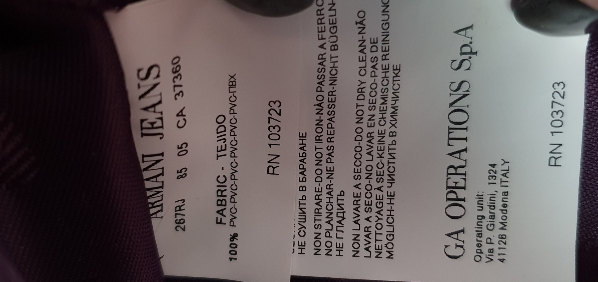 Armani Jeans Cuir vernis