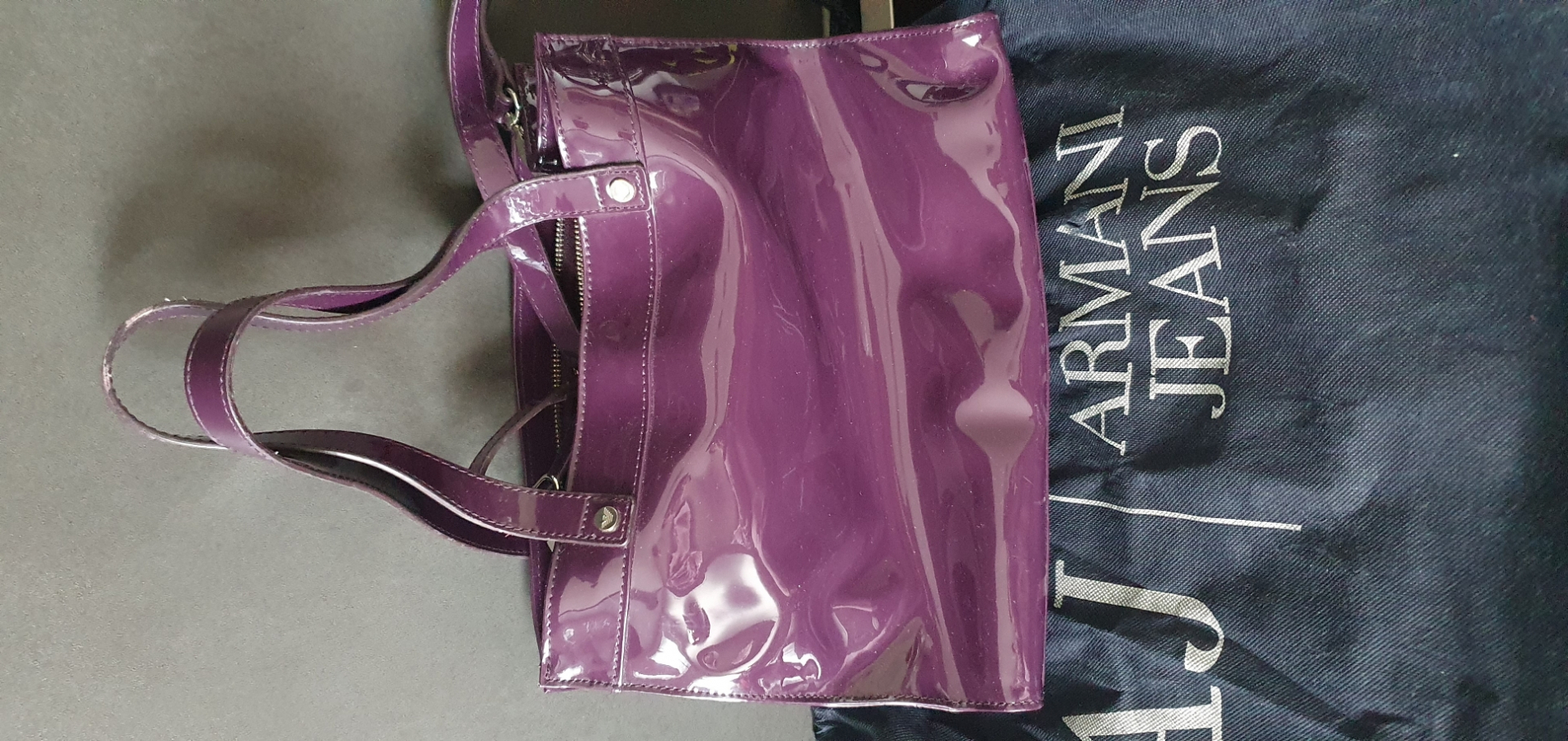 Armani Jeans Cuir vernis