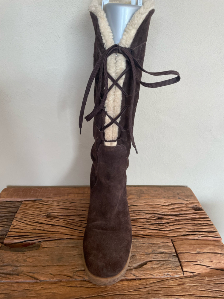 Kors Michael Kors Suede Knee-High Lace-Up Boots