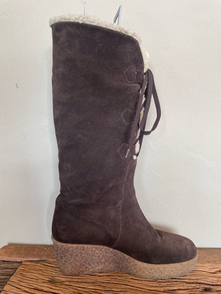 Kors Michael Kors Suede Knee-High Lace-Up Boots