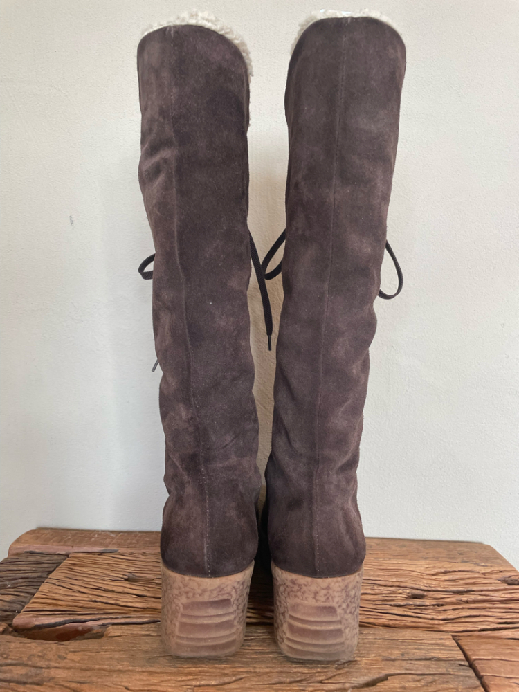 Kors Michael Kors Suede Knee-High Lace-Up Boots