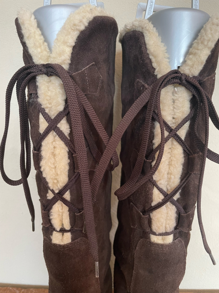 Kors Michael Kors Suede Knee-High Lace-Up Boots