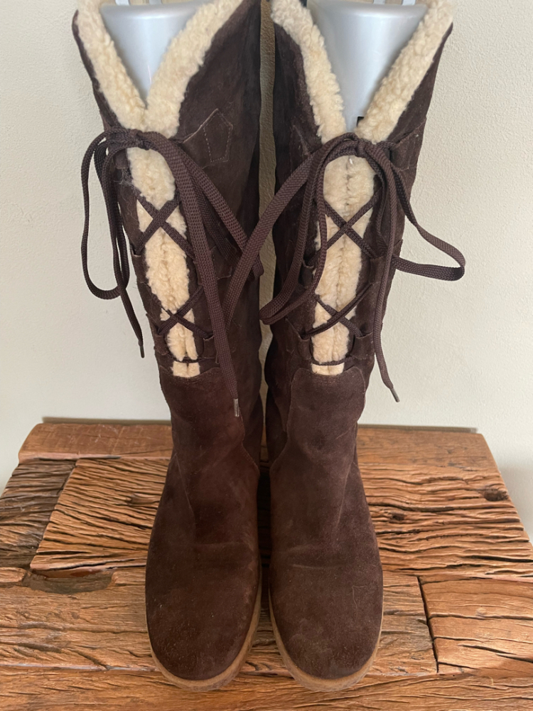 Kors Michael Kors Suede Knee-High Lace-Up Boots