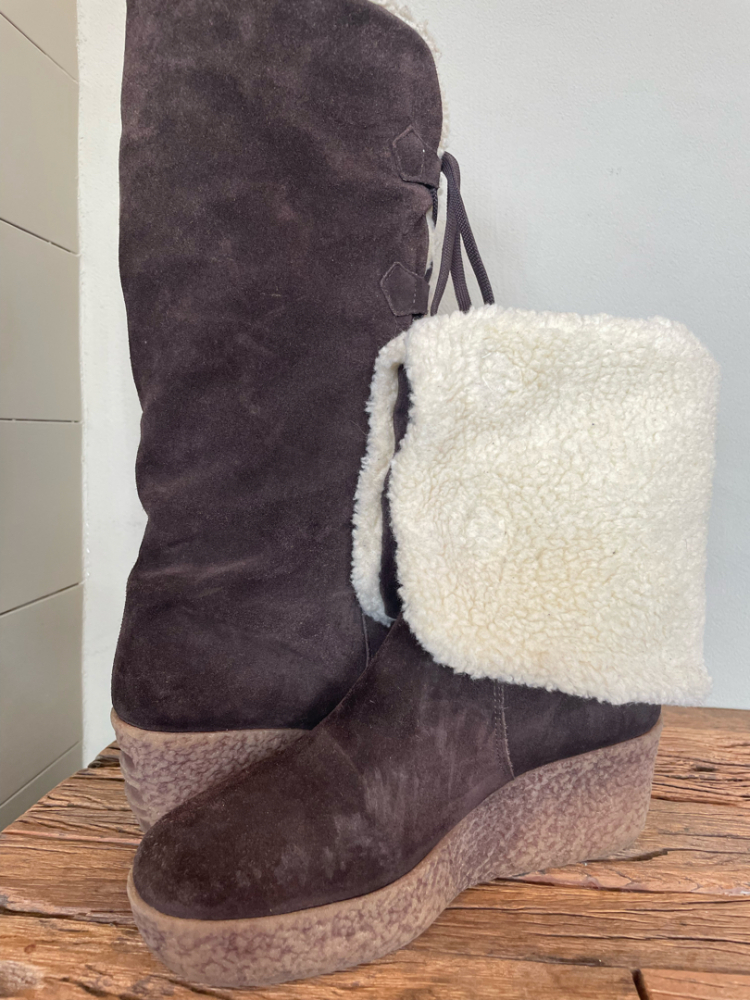 Kors Michael Kors Suede Knee-High Lace-Up Boots