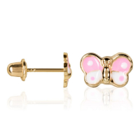 Or Bella 'Papillon Rose' Ohrringe für Mädchen