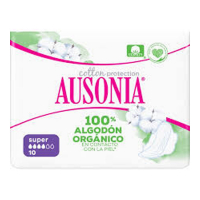 Ausonia 'Organic Cotton Super' Pads - 10 Stücke