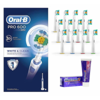 Oral-B Set de soins dentaires 'Pro 600 3D White And Clean' - 14 Pièces
