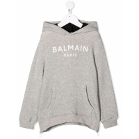 Balmain Teen Girl's 'Asymmetric Logo Tape' Sweater