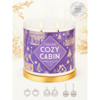 Charmed Aroma Set de bougies 'Cozy Cabin' - Collection de boucles d'oreilles 500 g