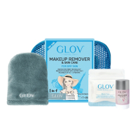 GLOV Travel Set | Water-Only Makeup Removing Mitt For Dry Skin With Fiber Soap