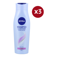 Nivea Shampooing & Après-shampooing 'Double Action' - 250 ml, 3 Pack