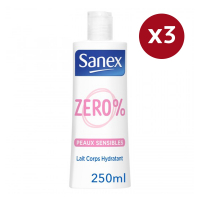 Sanex Lotion pour le Corps '0% Sensitive Skin' - 250 ml, 3 Pack