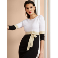 New York & Company Women's 'Colorblock Tie Front' Sweater