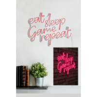 Neon Graph 'Eat Sleep Game Repeat' Enseigne lumineuse - 51 x 41 x 2 cm