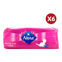 Nana 'Maxi Plus Normal' Pads mit Klappen - 10 Stücke, 6 Pack