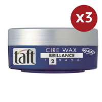 Taft Cire pour cheveux 'Brillance 2' - 75 ml, 3 Pack