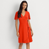 LAUREN Ralph Lauren Women's 'Ruffle-Trim Jersey Dress' Short-Sleeved Dress