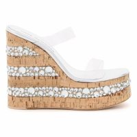 Haus of Honey Women's 'Croco Crystal' Wedge Sandals