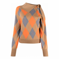 MSGM Women's 'Asymmetric Argyle' Sweater