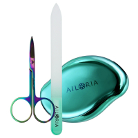 Ailoria SET râpe anti-callosités, lime à ongle en verre et coupe-ongles