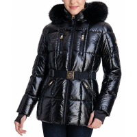Michael Kors Women's 'Metallic Belted Hooded' Puffer Jacket