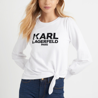 Karl Lagerfeld Sweatshirt 'Tie Front Logo' pour Femmes