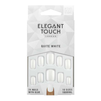 Elegant Touch 'Polished Colour Squoval' Fake Nails - Quite White