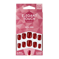 Elegant Touch Faux Ongles 'Polished Colour Squoval' - Rich Red
