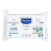 Mustela Lingettes pour bébé 'Organic Cotton Water' - 60 Pièces