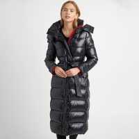 Karl Lagerfeld Women's 'Contrast Maxi Belted Long' Puffer Jacket