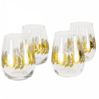 Aulica Set Of 4 Caesar Gold Design Glasses