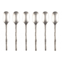 Aulica Mat Silver Coffee Spoon - Set Of 6