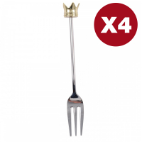 Aulica Gold Crown Cake Forks- Set Of 4