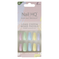 Nail HQ 'Long Coffin' Nail Tips - Mixed Pastel 24 Pieces