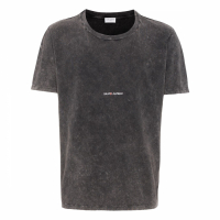 Saint Laurent Men's 'Logo Distressed Effect' T-Shirt
