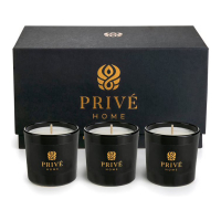 Privé Home 'Lemon Verbena, Mimosa-Poire & Rose Pivoine' Scented Candle Set - 60 g, 3 Pieces