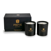 Privé Home 'Set de Bougies Parfumées 'Tobacco & Leather, Oud & Bergamote' - 280 g, 2 Pièces