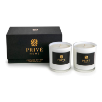 Privé Home 'Tobacco & Leather, Oud & Bergamote' Scented Candle Set - 280 g, 2 Pieces