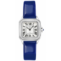 Gevril Women's Milan Swiss-Made Quartz White Dial Blue Leather Diamond Watch