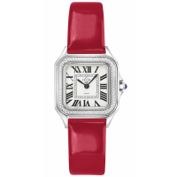 Gevril Women's Milan Swiss-Made Quartz White Dial Red Leather Diamond Watch