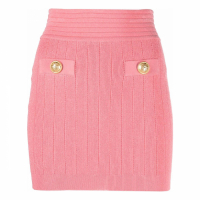 Balmain Women's 'Branded Button' Mini Skirt