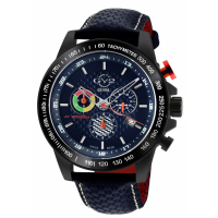 Gevril Gv2 Men's Scuderia Blue Dial Blue Leather Chronograph Date Watch