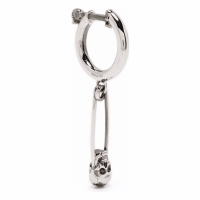 Alexander McQueen Boucle d'oreille 'Skull Safety Pin Single' pour Hommes