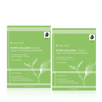 Dr. Eve_Ryouth Set de masques en feuilles 'Hydro-Collagen + Matcha Green Tea Hydrating' - 2 Pièces