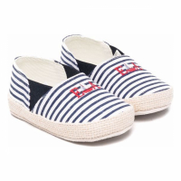 Emporio Armani Kids Baby Boy's 'Logo-Embroidered Striped' Slip On Shoes