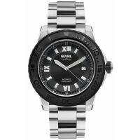 Gevril Men's Seacloud Black Dial Stainless Steel Watch